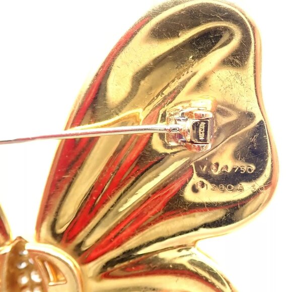 Authentic! Van Cleef & Arpels 18k Yellow Gold Extra Large Butterfly Pin Brooch - Picture 11 of 11